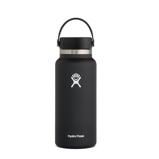 Hydro Flask Stainless Steel Wide Mouth Water Bottle with Flex Cap and Double-Wall Vacuum Insulation 32 Oz Black, List Price is $44.95, Now Only $20.97, You Save $23.98