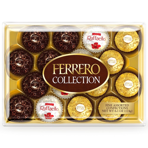 Ferrero Collection, 16 Count, Premium Gourmet Assorted Hazelnut Milk Chocolate, Dark Chocolate And Coconut Chocolates, Luxury Chocolate Holiday Gift Box, 6.1 Oz  Only $5.52