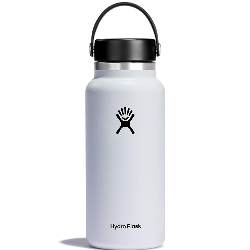 Hydro Flask Stainless Steel Wide Mouth Water Bottle with Flex Cap and Double-Wall Vacuum Insulation 32 Oz White, List Price is $44.95, Now Only $17.82, You Save $27.13
