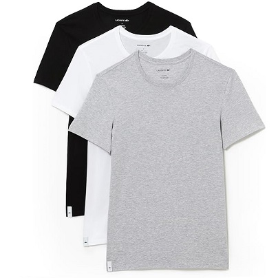 Lacoste Men's Essentials 3 Pack 100% Cotton Slim Fit Crew Neck T-Shirts, List Price is $42.5, Now Only $25.29