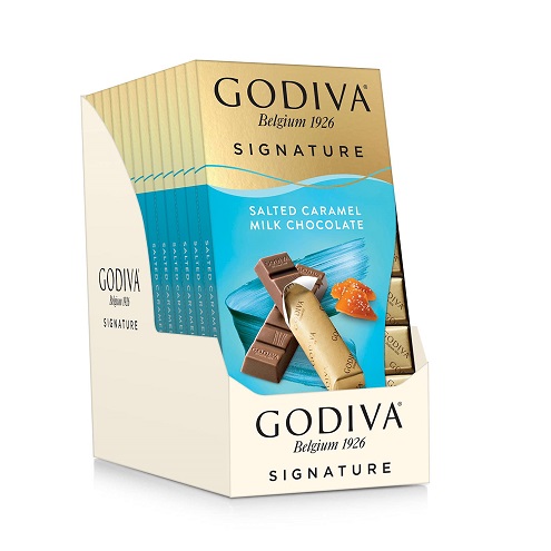 史低價！Godiva歌帝梵 Chocolatier 鹹味 焦糖牛奶巧克力力棒，8塊/盒，共12盒，現僅售$42.72，免運費！第二件半價！
