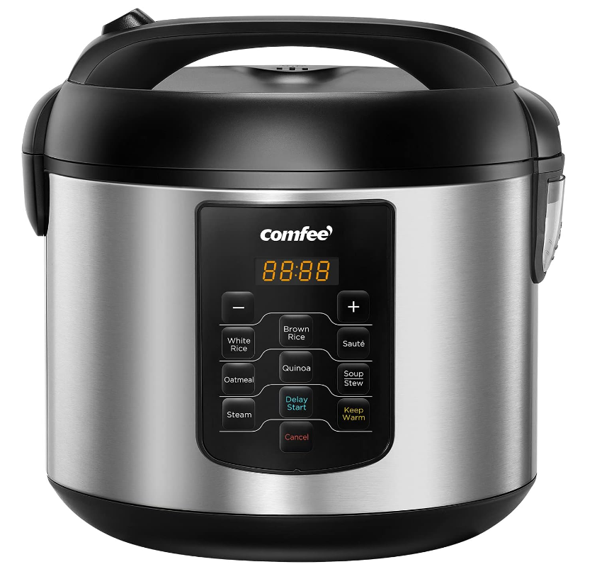 COMFEE' Rice Cooker 10 cup Uncooked/20 cup Cooked , Rice Maker, Steamer, Saute, Steamer and Warmer, 5.2 QT Large Capacity, Brown Rice, Quinoa and Oatmeal, 8 One-Touch Programs