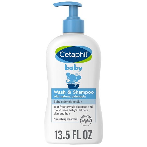 Cetaphil Baby Wash & Shampoo with Organic Calendula, Tear Free, Paraben, Colorant and Mineral Oil Free, 13.5 Fl. Oz NEW 13.5oz, Wash & Shampoo Wash & Shampoo