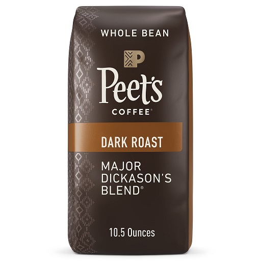 Peet's Coffee  深度烘焙咖啡 整豆咖啡，10.5 oz.,原价$9.98 ，现点击coupon后仅售$5.76 ，免运费！