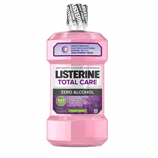 Listerine Total Care Alcohol-Free Anticavity Mouthwash, 6 Benefit Fluoride Mouthwash for Bad Breath and Enamel Strength, Fresh Mint Flavor, 1 L Fresh Mint 33.8 Fl Oz (Pack of 1),  Only $6.78
