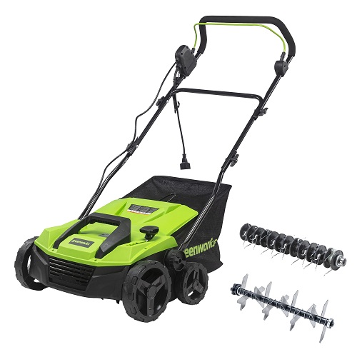 Greenworks 13 Amp 14-Inch Corded Dethatcher / Scarifier, DT13B00, List Price is $159.99, Now Only $110.99, You Save $49