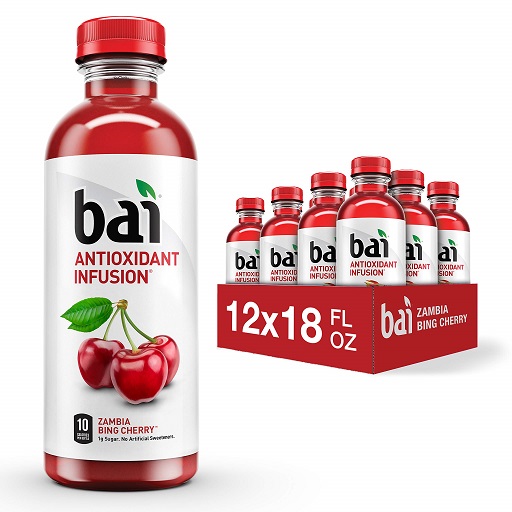 Bai Flavored Water, Zambia Bing Cherry, Antioxidant Infused Drinks, 18 Fluid Ounce Bottles, 12 count Zambia Bing Cherry 18 Fl Oz (Pack of 12), List Price is $23.76, Now Only $11.40