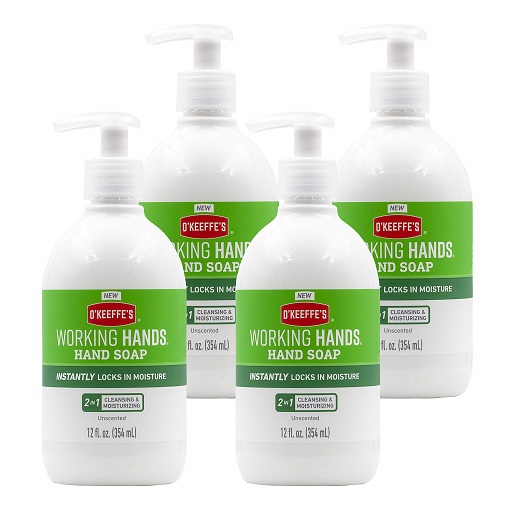 O'Keeffe's Working Hands Moisturizing Hand Soap, 12 oz Pump, Unscented, (Pack of 4) Unscented 12 Fl Oz (Pack of 4), Now Only $18.96