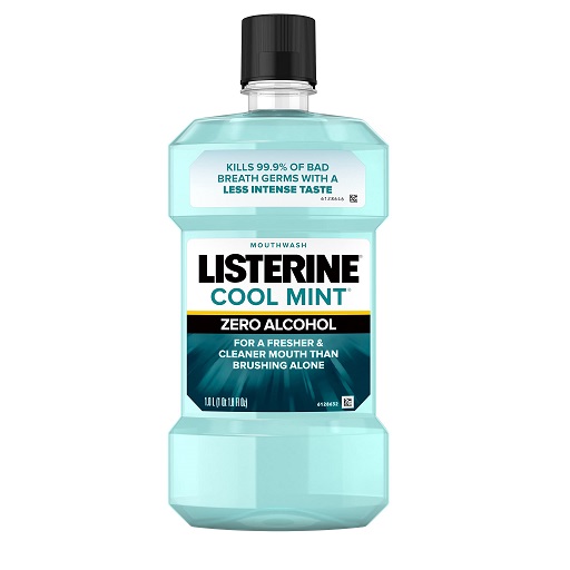 Listerine Zero Alcohol Mouthwash, Alcohol-Free Oral Rinse to Kill 99% of Germs That Cause Bad Breath for Fresh Breath & Clean Mouth, Less Intense Taste, Cool Mint Flavor, 1 L  Only $2.65