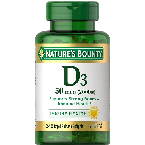Nature's Bounty Vitamin D3, Immune and Bone Support, Vitamin Supplement, 2000IU, 240 Rapid Release Softgels, only $6.41 , free shipping after using Subscribe and Save Service