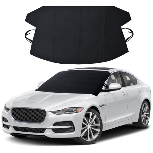 EcoNour Windshield Cover for Ice and Snow | Enhanced Waterproof Fabric Windshield Frost Cover for Any Weather | Water, Heat & Sag-Proof Car Windshield Snow Cover |  (69 x 42 inches)  Only $19.19