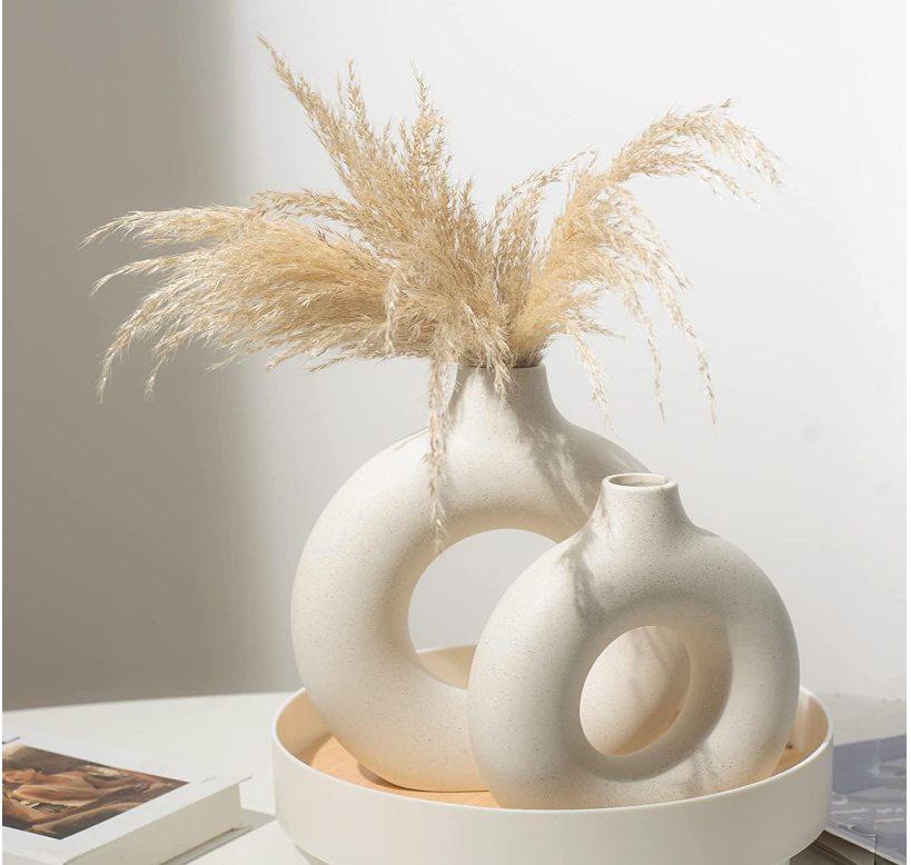 限時特價！簡約時尚北歐風格白色陶瓷花瓶 2 個，適合現代家居，現僅售$23.39 （10% off）