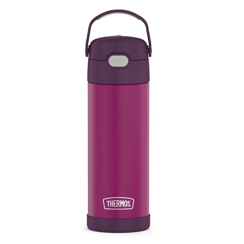 THERMOS FUNTAINER 16 Ounce Stainless Steel Vacuum Insulated Bottle with Wide Spout Lid, Red Violet Red Violet Bottle, List Price is $19.99, Now Only $11.89, You Save $8.1