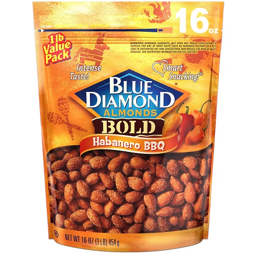 Blue Diamond Almonds, Bold Habanero BBQ, 16 Ounce Habanero BBQ 1 Pound (Pack of 1), List Price is $9.19, Now Only $4.78
