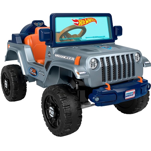 Power Wheels Hot Wheels Jeep Wrangler Toddler Ride-On Toy with Driving Sounds, Multi-Terrain Traction, Seats 1, Ages 2+ Years, Small, List Price is $249.99, Now Only $107.49