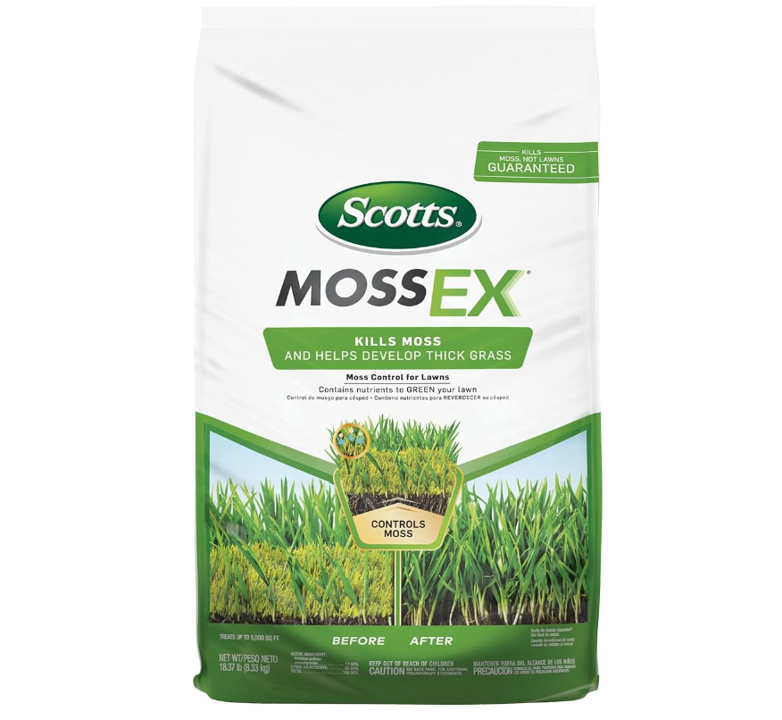 相当白菜！Scotts MossEx，草坪苔藓清除剂，含有让草坪变绿和增厚的必要营养，18.37 磅，现仅售$8.99 （50% off）