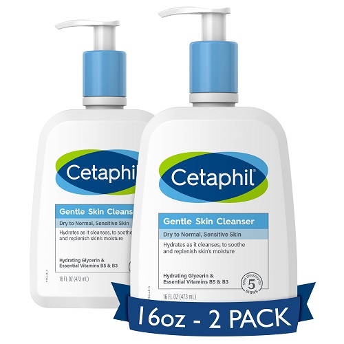 Cetaphil Face Wash, Hydrating Gentle Skin Cleanser for Dry to Normal Sensitive Skin, NEW 16 oz 2 Pack, Fragrance Free, Soap Free and Non-Foaming 16 Fl Oz (Pack of 2), Only $15.99