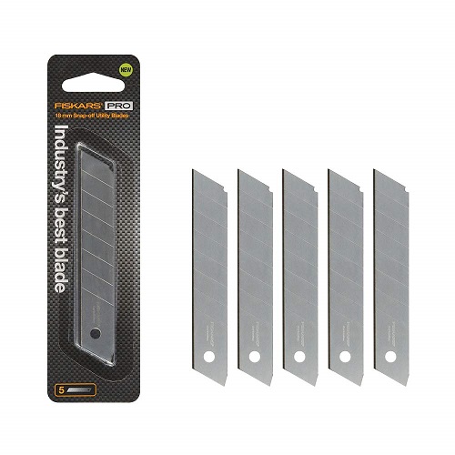 Fiskars Utility Knife Replacement Blades - 18mm Snap Off Utility Blades - Worksite Tools - 5 Pack, Orange/Black, List Price is $18.99, Now Only $7.98, You Save $11.01