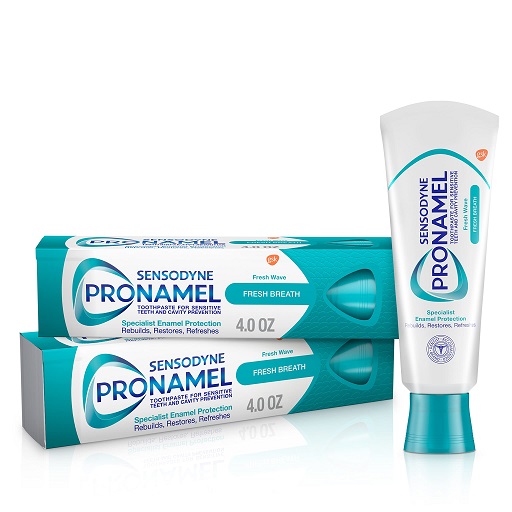 Sensodyne Pronamel Fresh Breath Enamel Toothpaste for Sensitive Teeth, to Reharden and Strengthen Enamel, Fresh Wave - 4 Ounces (Pack of 2), Now Only $9.36