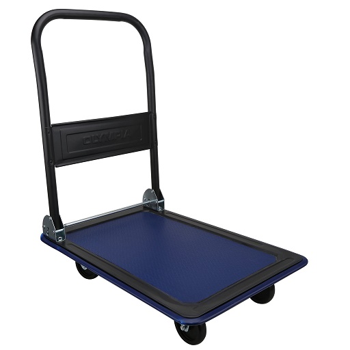 Olympia Tools Foldable Push Cart Dolly - 330 Lb. Capacity Heavy Duty Moving Platform Hand Truck - Folding & Rolling Olive Green & Blue Flatbed Carts 330LB Capacity Olive Green/Blue Truck, Only $42.80