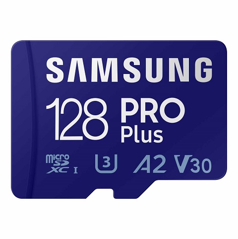 SAMSUNG PRO Plus microSD Memory Card + Adapter, 128GB MicroSDXC, Up to 180 MB/s, Full HD & 4K UHD, UHS-I, C10, U3, V30, A2 for Android Phones, Tablets, GoPRO, DJI Drone, MB-MD128SA/AM,  Only $10.99