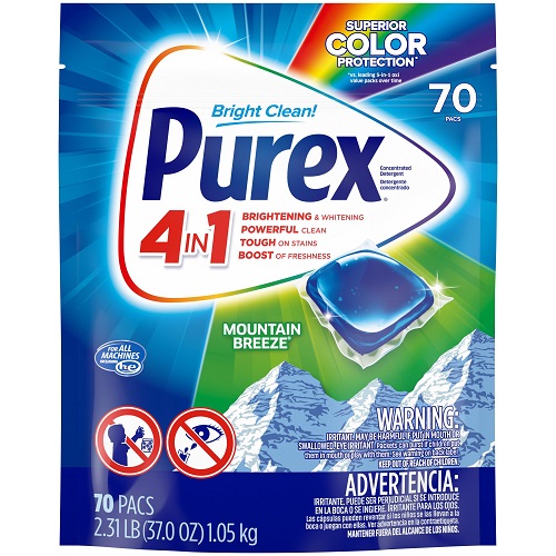 Purex 4-in-1 Laundry Detergent Pacs, Mountain Breeze, 70 Count 70ct, List Price is $13.99, Now Only $9.42, You Save $4.57