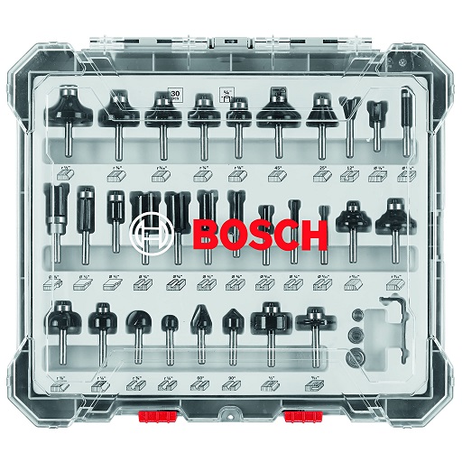 BOSCH RBS030MBS 30-Piece (Universally Compatible Accessory) Carbide-Tipped Wood Router Bit Assorted Set 30-Piece Carbide-Tipped Wood, Now Only $110.67