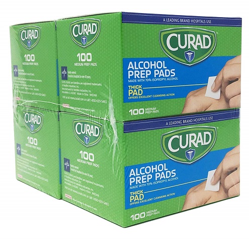 Curad Alcohol Prep Pads , Thick Alcohol Swabs (Pack of 400) - CUR45585RB only $5.59