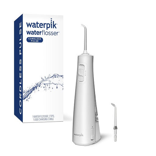 Waterpik Cordless Pulse Rechargeable Portable Water Flosser for Teeth, Gums, Braces Care and Travel with 2 Flossing Tips, Waterproof, ADA Accepted, WF-20 White, Only $39.99