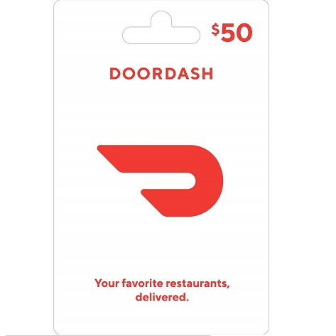 闪购！$50 DoorDash 电子购物卡，现仅售$42.50，免运费！$25款仅售$21.25