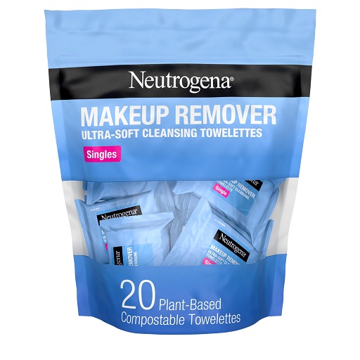 Neutrogena Makeup Remover Wipes Singles, Daily Facial Cleanser Towelettes, Gently Removes Oil & Makeup, Alcohol-Free Makeup Wipes, Individually Wrapped, 20 ct 20 Count  Only $6.50