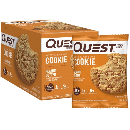 Quest Nutrition 花生酱 蛋白 曲奇，12个，原价$28.89，现点击coupon后仅售$15.19，免运费。不同口味可选！
