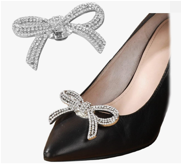 1 Pair Rhinestone Shoe Clips Classic Detachable Bow Heels Accessories Shoe Decoration Fashion Bridal Wedding Shoe Charms