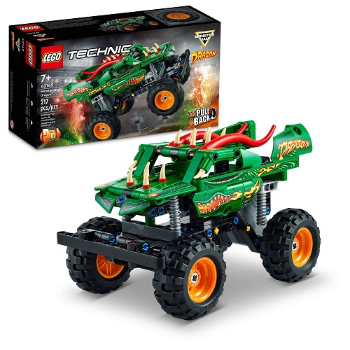 LEGO Technic Monster Jam Dragon Monster Truck Toy for Boys and Girls, 2in1 Racing Pull Back Car Toys for Off Road Stunts, Kids Birthday Gift Idea, Great Activity for Kids, 42149,  Only $15.99