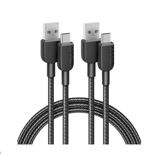 Anker USB-A转USB-C 数据/充电线 2根，6英尺长，原价$8.99，现仅售$8.09