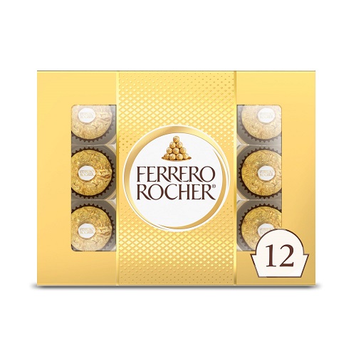 Ferrero Rocher費列羅 牛奶榛子巧克力，12粒裝，現僅售$4.99