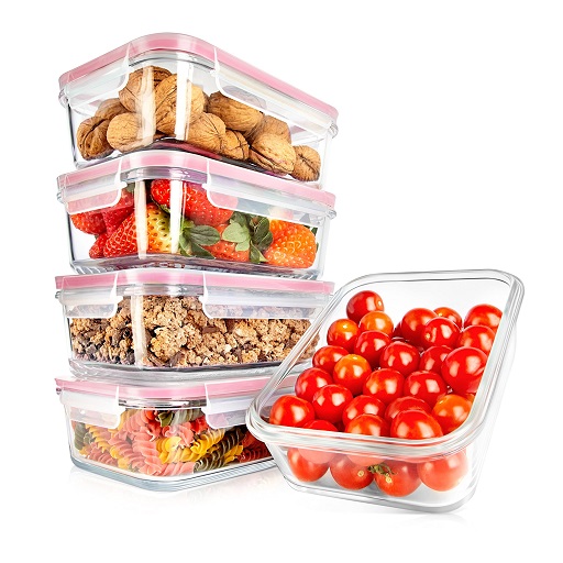 史低价！NutriChef 玻璃食品储存盒10件套，30 oz， 现仅售$23.08