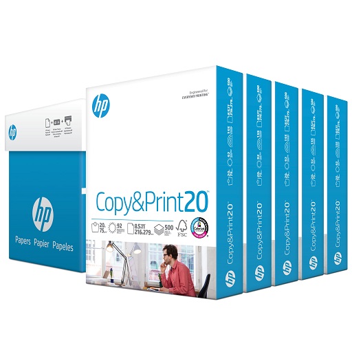 HP Printer Paper | 8.5 x 11 Paper | Copy &Print 20 lb | 5 Ream Case - 2500 Sheets| 92 Bright Made in USA - FSC Certified| 200350C 5 Pack Standard Size (8.5x11), List Price is $36.99, Now Only $25.85