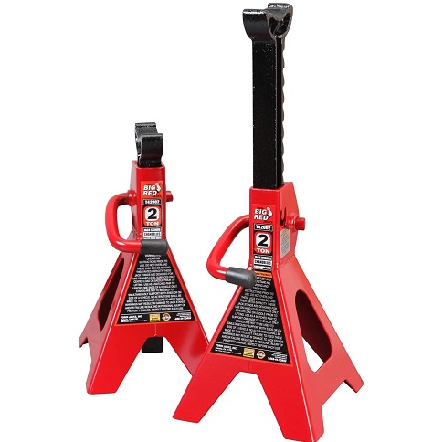 BIG RED AT42002R Torin Steel Car Jack Stands: 2 Ton (4,000 lb) Capacity, Red, 1 Pair Basic Style 2 TON, List Price is $30.99, Now Only $24.1, You Save $6.89