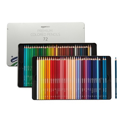Amazon Basics Premium Colored Pencils, Soft Core, 72 Count Set, Multicolor 1 Count (Pack of 72),  Only $13.10