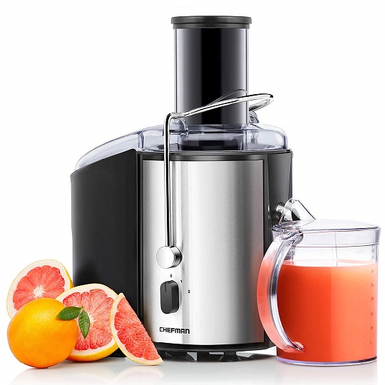 Chefman 2-Speed Electric Juicer, Extra-Wide Feeding Tube for Whole Fruits, Make Nutritious Vegetable and Green Juice, Detachable 1-Quart Pitcher, Built-in Foam Separator,  Only $49