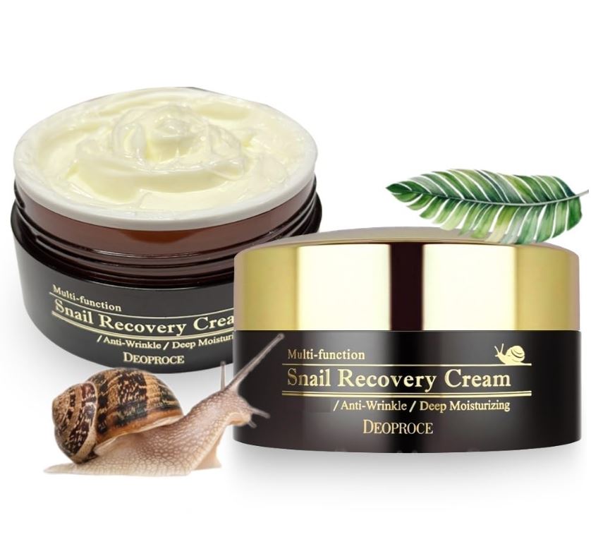 Deoproce Snail Mucin Cream Multi Functional Face Snail Mucin Moisturizer Cream for Women 3.05oz Korean Skin Care Anti Wrinkle Snail Recovery Cream