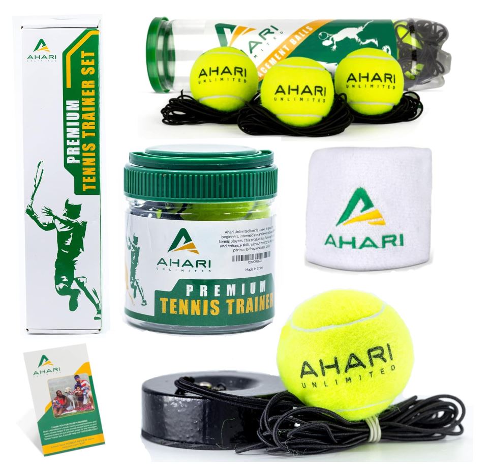 没有陪练也能提高！Ahari 便携式网球单人训练器套件，折上折后仅售 $42.49 免运费