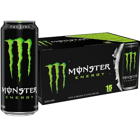 Monster Energy 怪物 能量饮料，绿色经典款，16 oz/罐，共15罐，现点击coupon后仅售$21.49 ，免运费。不同口味可选！