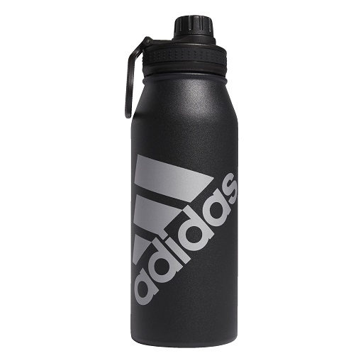 adidas Unisex 1 Liter (32 oz) Metal Water Bottle Black/Silver Metallic One Size, List Price is $34, Now Only $17, You Save $17