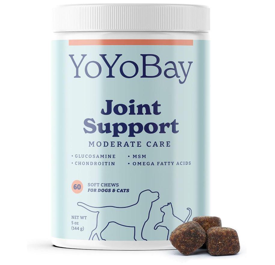 Joint Supplement for Dogs, Hip and Joint Supplement Dogs, Dog Joint Supplement, Glucosamine for Dogs, MSM, Omega-3, 6, 60 Soft Chews