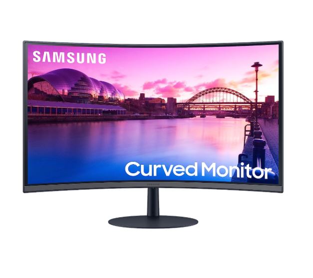 SAMSUNG 27-Inch S39C Series FHD Curved Gaming Monitor, 75Hz, AMD FreeSync, Game Mode, Advanced Eye Comfort, Frameless Display, Built in Speakers, Slim Metal Stand, LS27C392EANXGO, 2023, Black