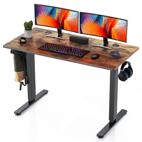 Sweetcrispy 48 x 24in Adjustable Height Electric Standing Computer Home Office Desk Ergonomic Workstation with 3 Memory Controller, 48