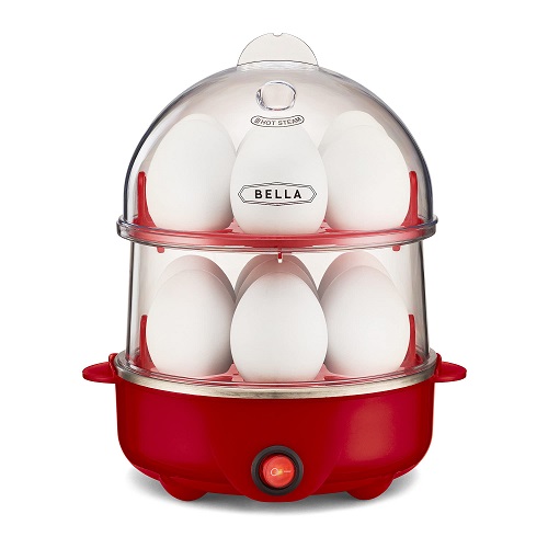 BELLA Rapid Electric Egg Cooker and Omelet Maker with Auto Shut Off, for Easy to Peel, Poached Eggs, Scrambled Eggs, Soft, Medium and Hard-Boiled Eggs, 14 Egg Capacity Tray, Double Tier, Only $13.9