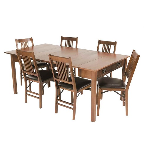 MECO Stakmore Traditional Expanding Table, Fruitwood Frame, 20 in x 40 in x 30.3 in, List Price is $402, Now Only $220.74, You Save $181.26